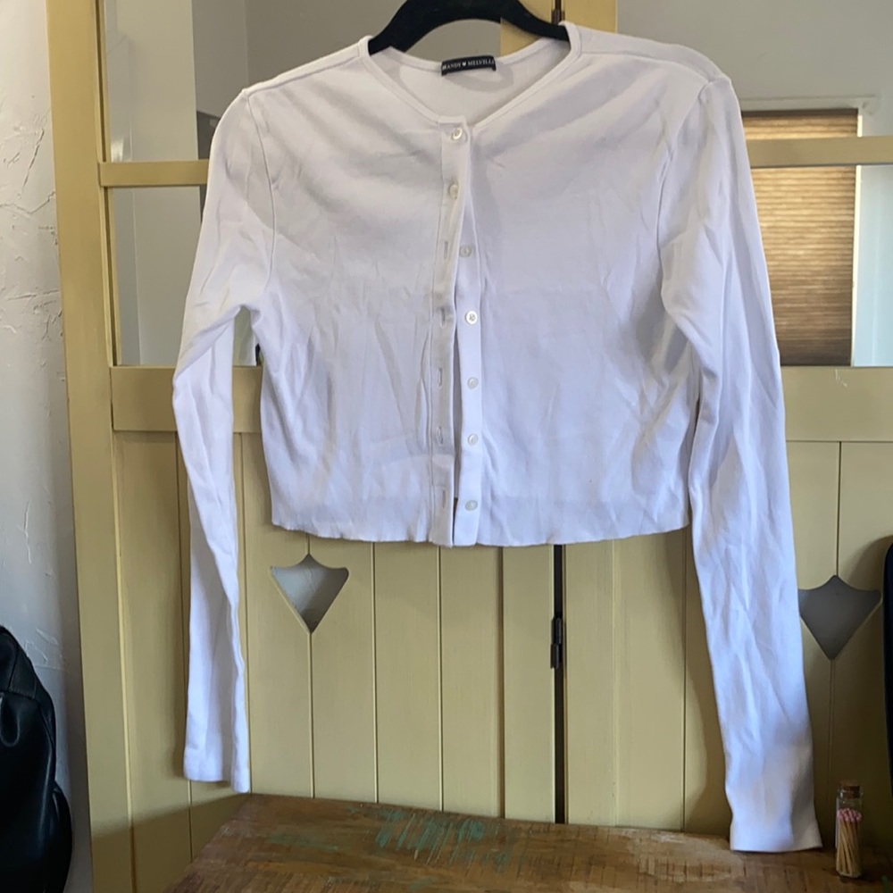 Brandy Melville white cropped cardigan.